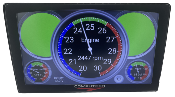 Computech DataMaxx Pro Dash Drag Racing Data Logger Screen - Footbrake Ideal RPM View