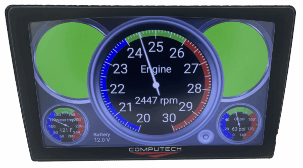 Computech DataMaxx Pro Dash Drag Racing Data Logger Screen - Footbrake Ideal RPM View