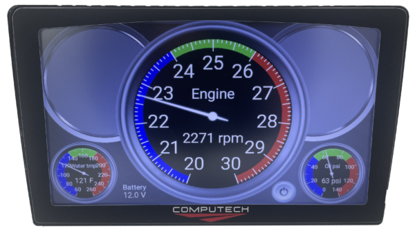 Computech DataMaxx Pro Dash Drag Racing Data Logger Screen - Footbrake Low RPM View