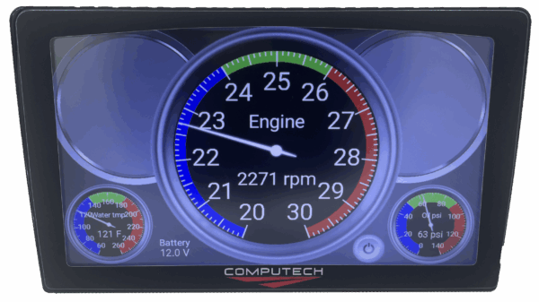 Computech DataMaxx Pro Dash Drag Racing Data Logger Screen - Footbrake Low RPM View