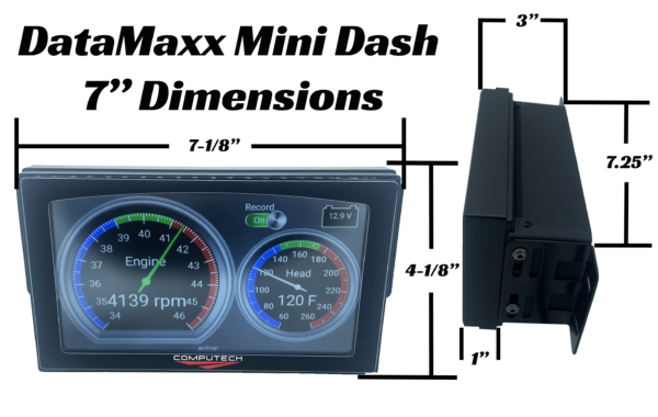 DataMaxx Mini Dash Display For DataMaxx Data Logger Drag Racing Heads Up Display